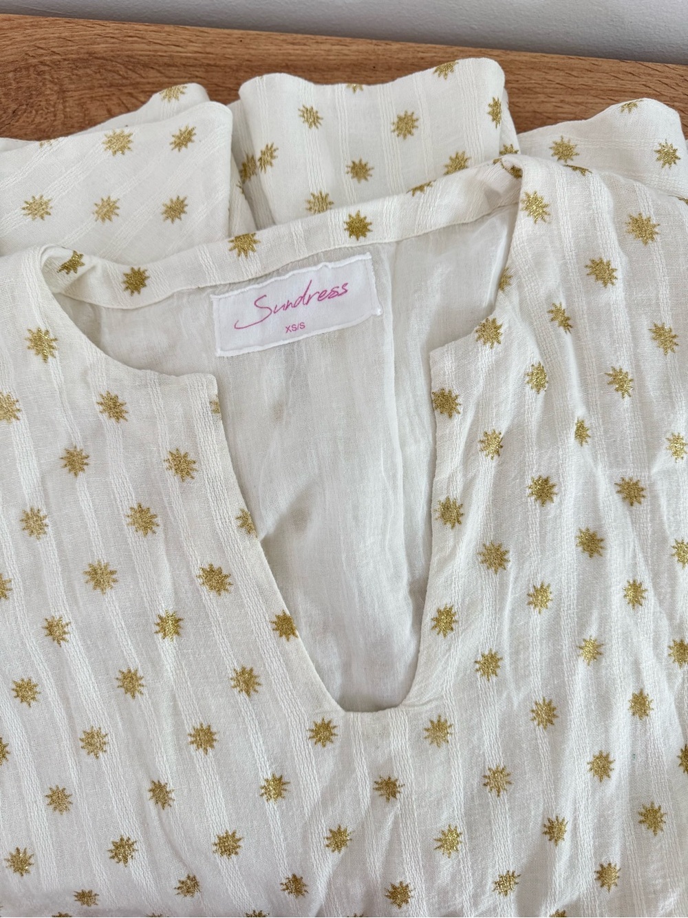 Revolve SUNDRESS Candy Dress Dubai Coconut Boho Beach Gold Star Mini Dress XS/S - Picture 13 of 16